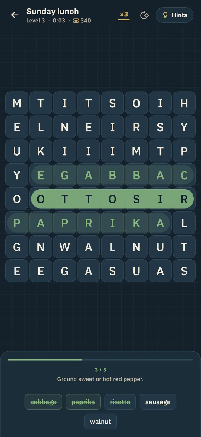 An AZetera board in the dark theme