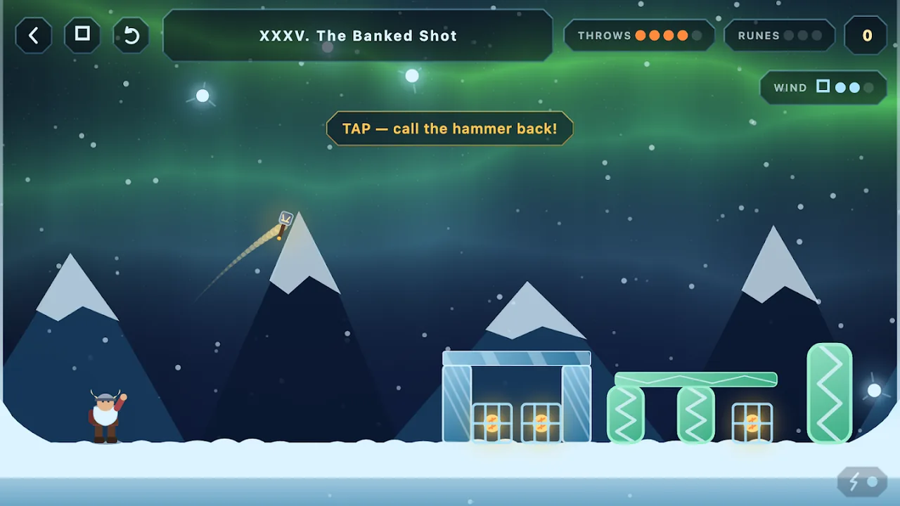 A Brokk fortress: Brokk aims his hammer at an ice-and-stone tower