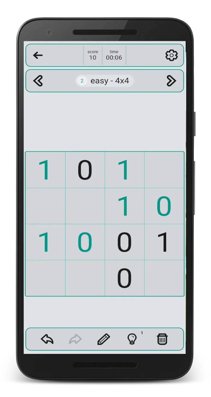 Binaris 1001 — app screen