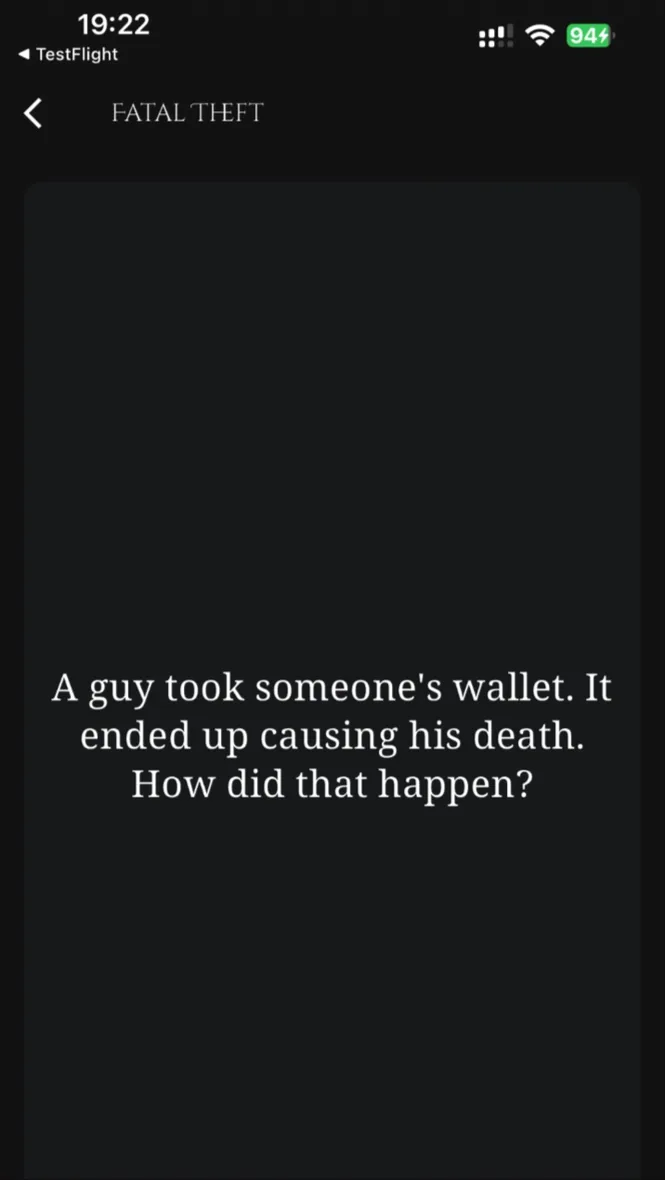 A Dark Mysteries riddle: a short, puzzling ending to explain