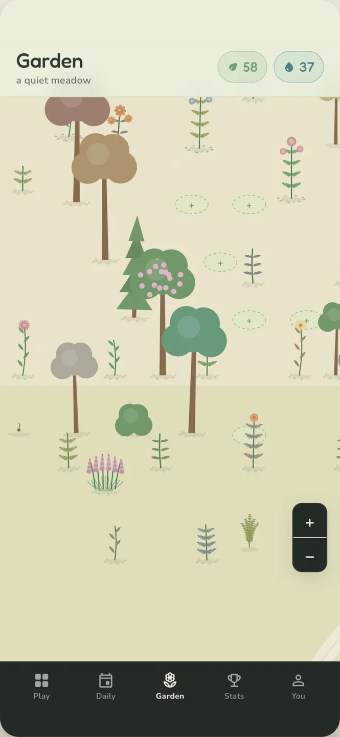 The Tendril garden: a meadow grown from solved puzzles